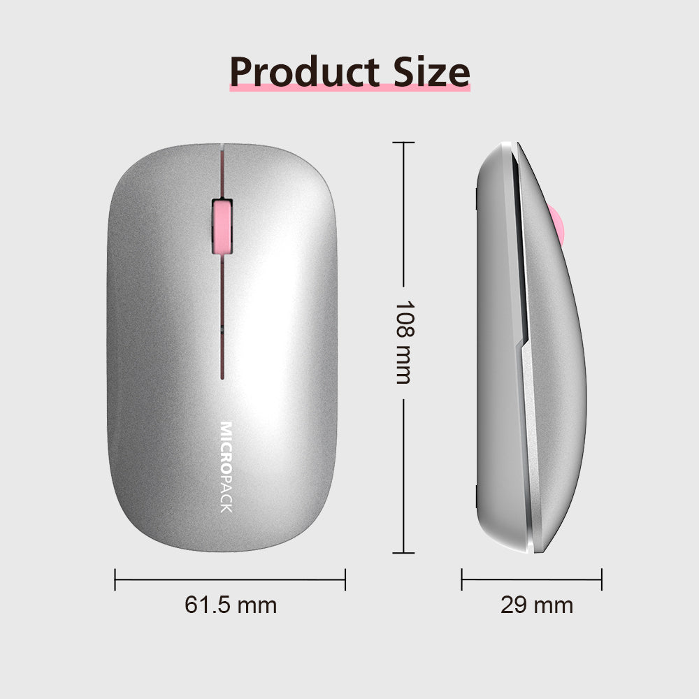 Rechargeable 2.4G + Bluetooth Wireless Mouse ML-203W grey