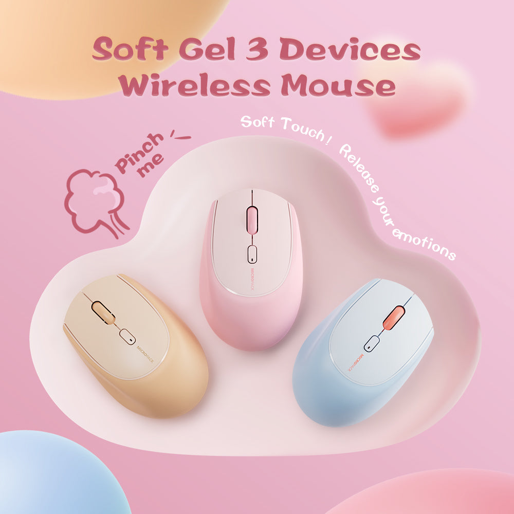 2.4G Bluetooth Dual Mode Soft Silicone Wireless Mouse MS-201W