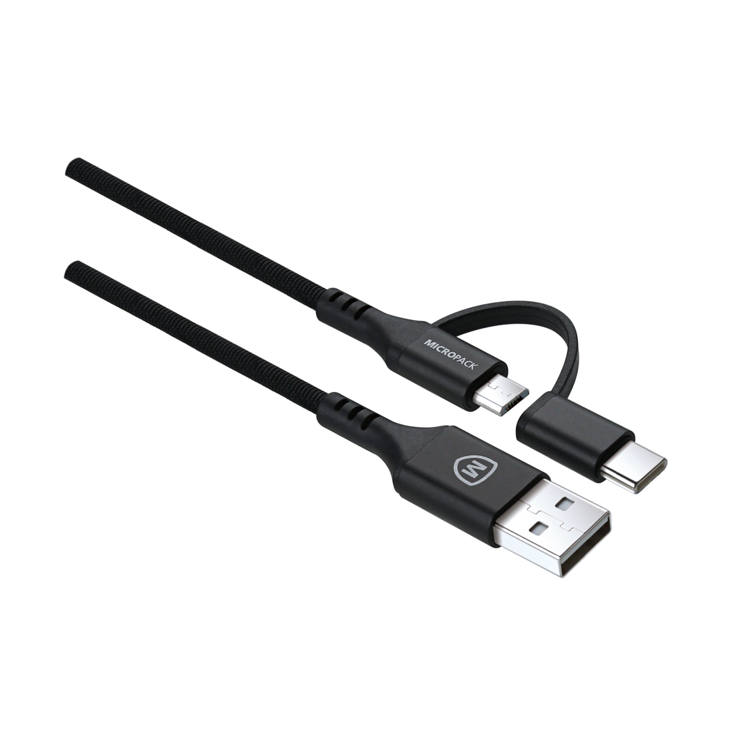 USB A to Micro USB & USB C Cable