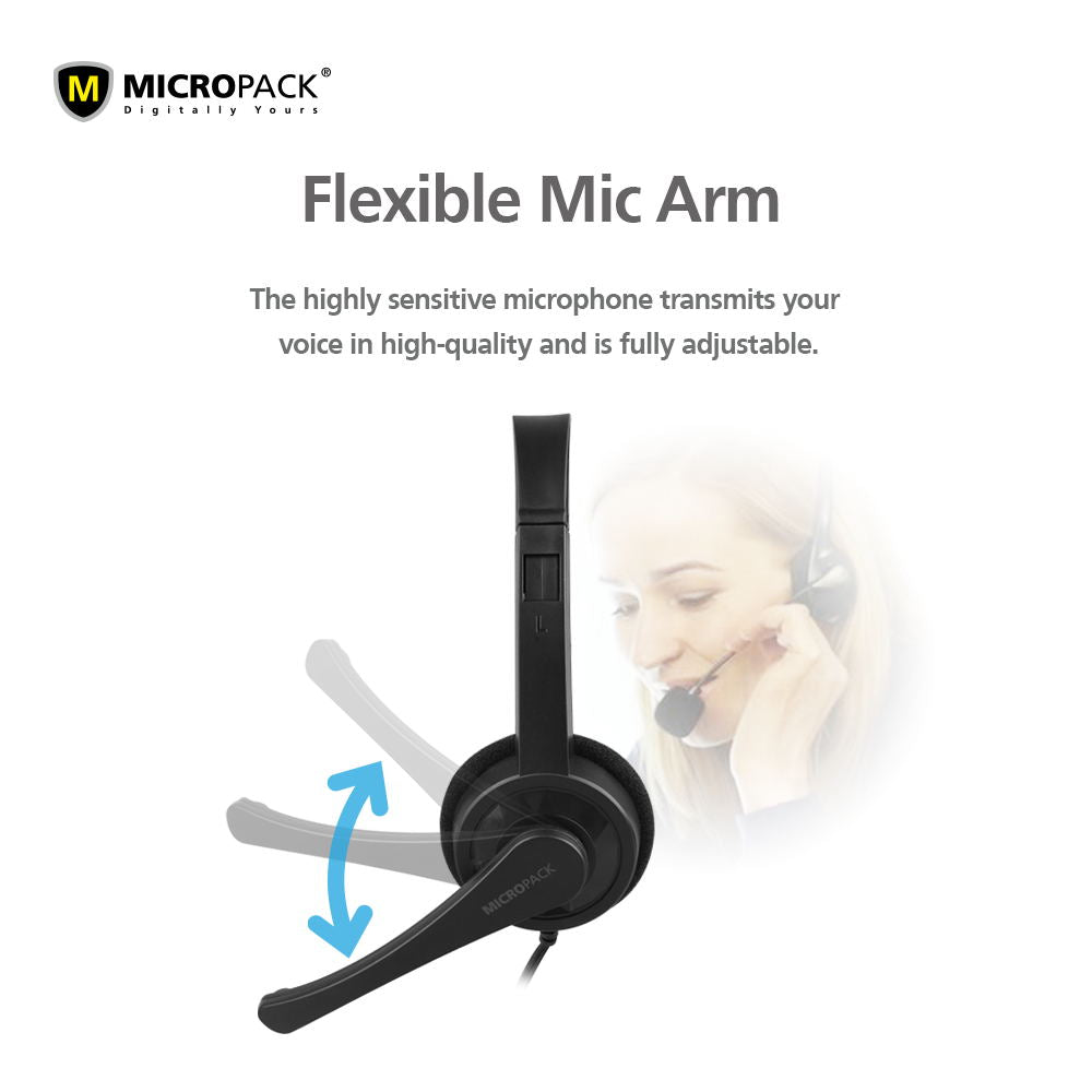 Supply Wired Headphones with Mic Wholesale Computer Headset MICROPACK MHP-01
