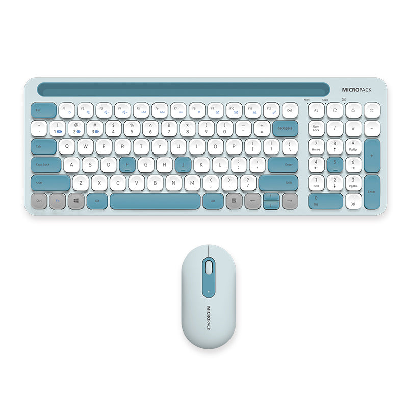 bluetooth Antibacterial Wireless Keyboard and Mouse Combo KM-238W blue