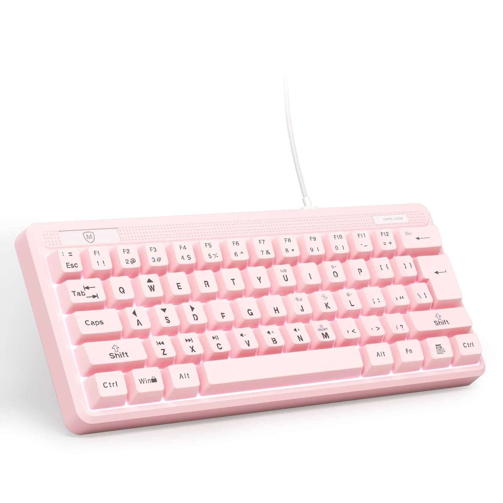 Mini Backlit Wired Keyboard for Computer AK-100 pink