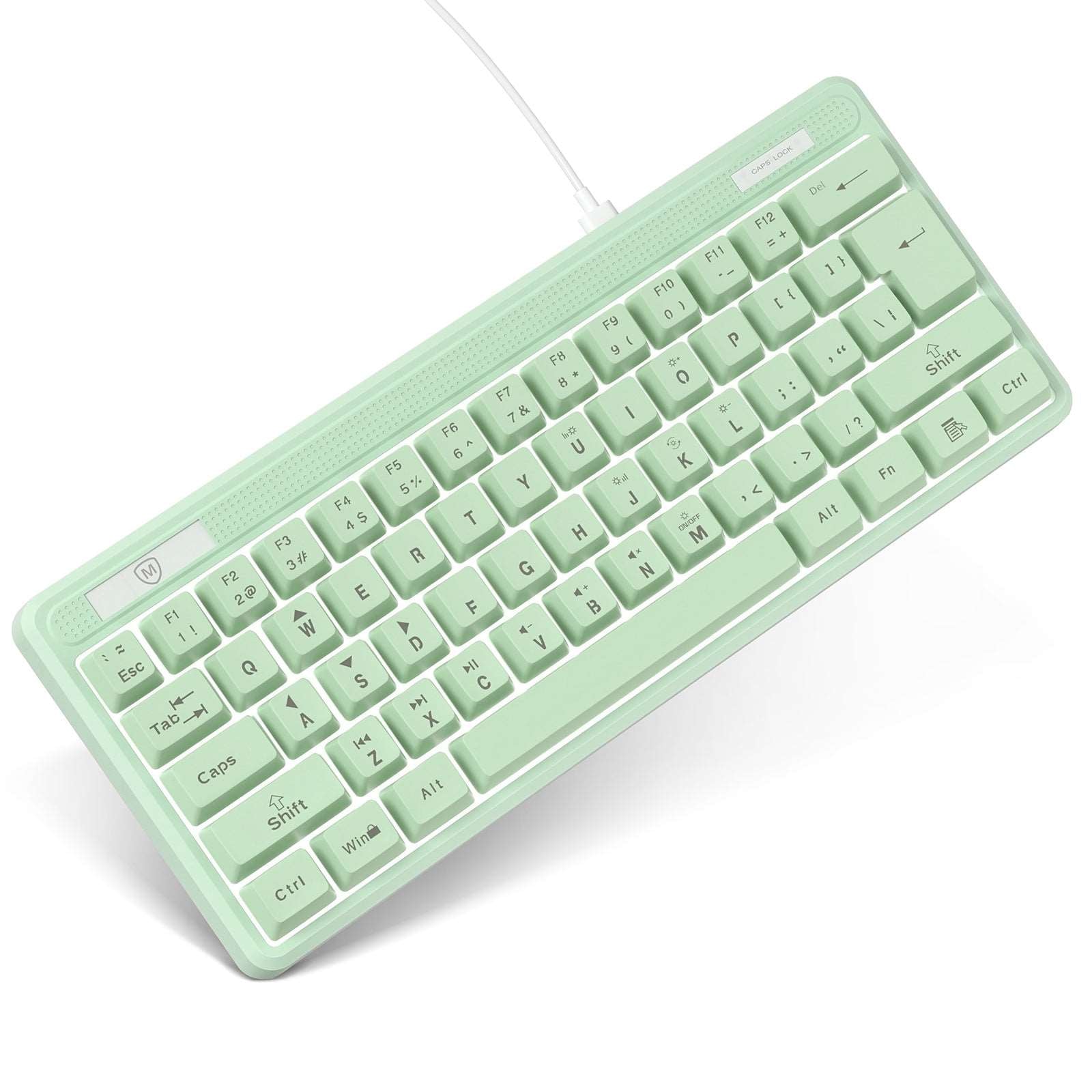 Mini Backlit Wired Keyboard for Computer AK-100 green