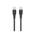 Two black USB-C cables with gold connectors on a white background