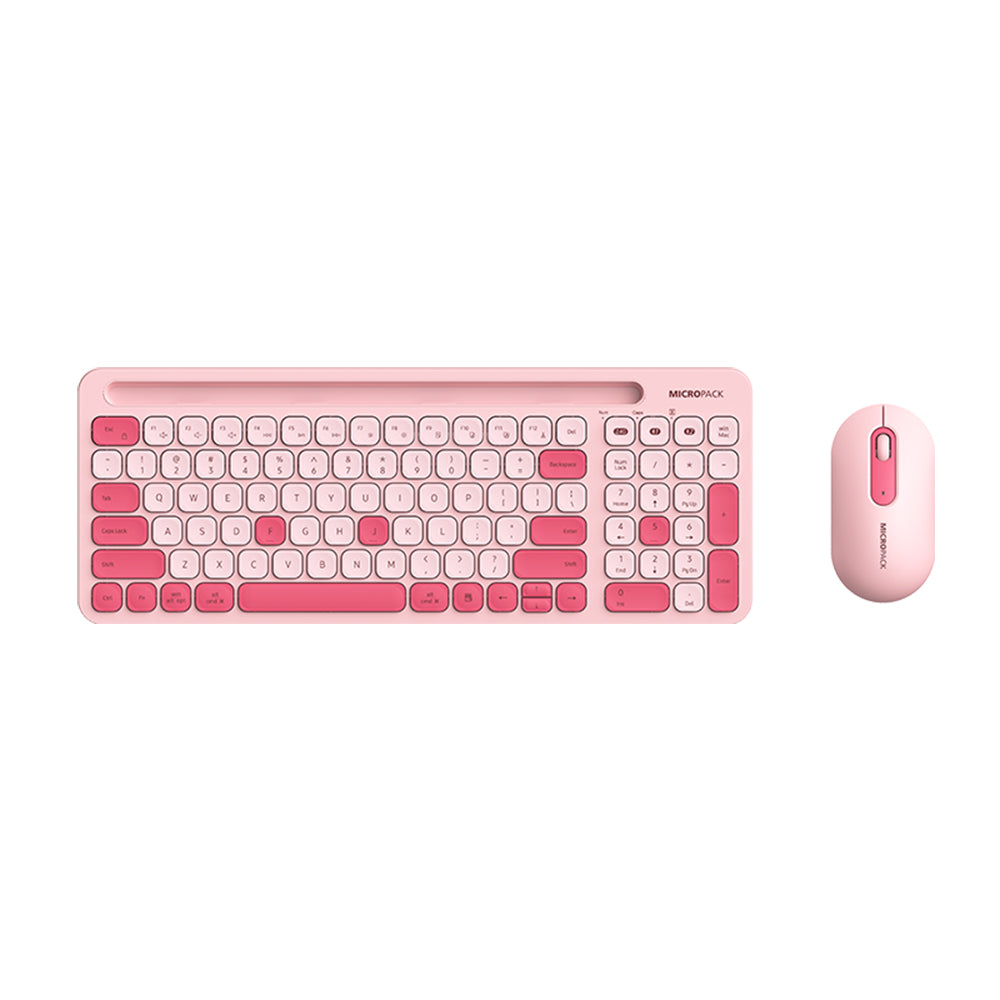 Wholesale 2.4G+Bluetooth Wireless Keyboard and Mouse Combo KM-238W pink
