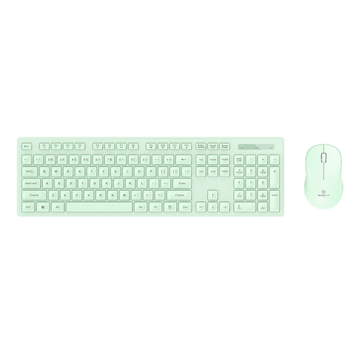 USB Wireless Mouse and Keyboard Combo for Laptop Computer KM-237W green