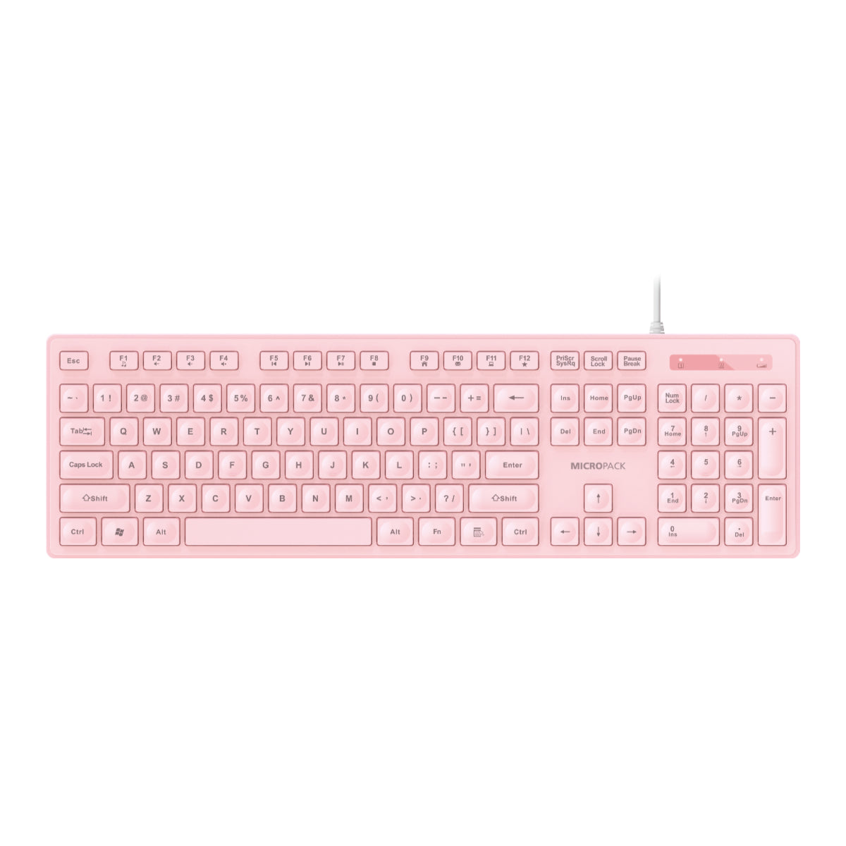 Pink keyboard on a white background