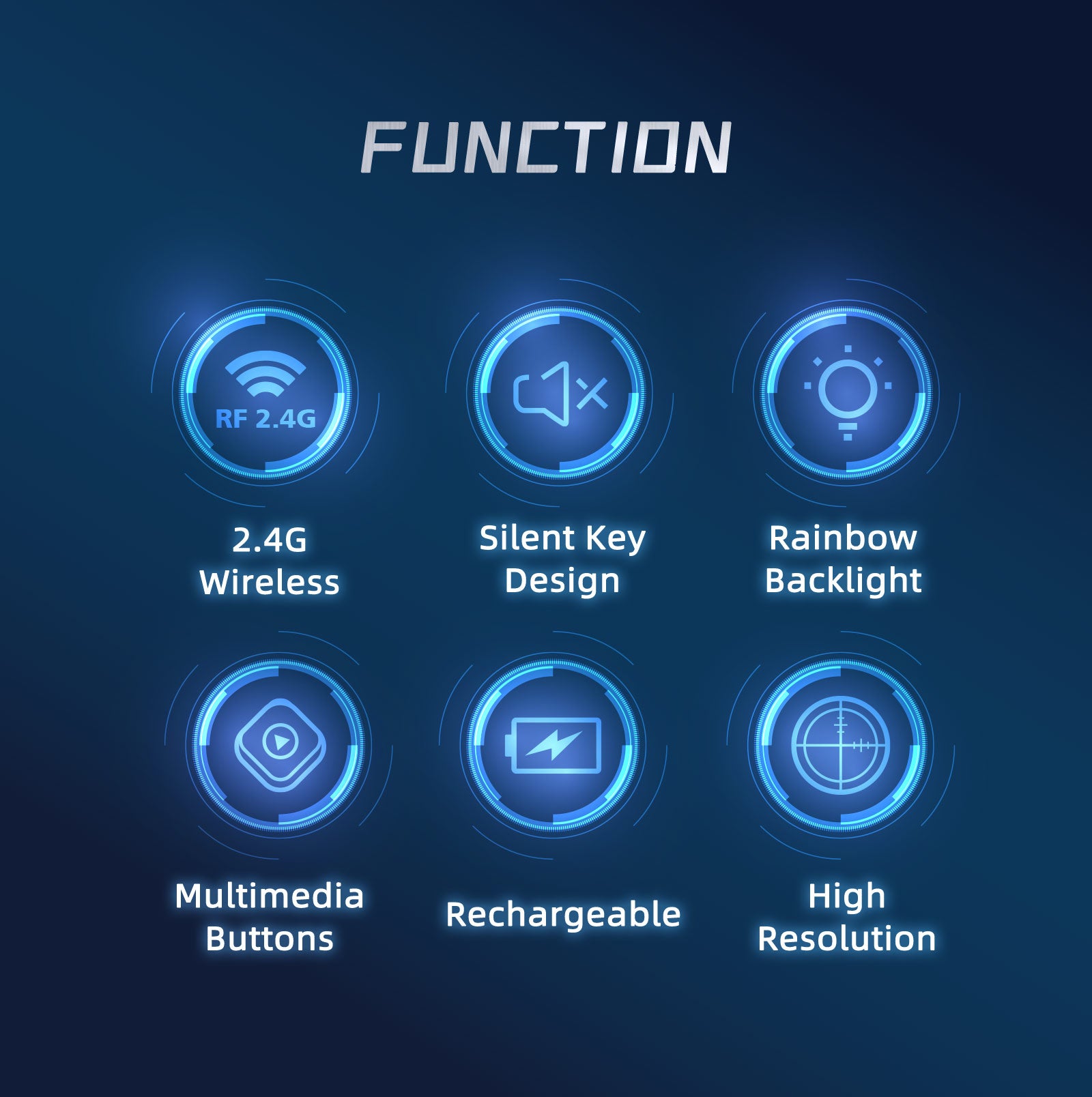 2.4G Rechargeable Wireless Keyboard and Mouse Combo KM-269W