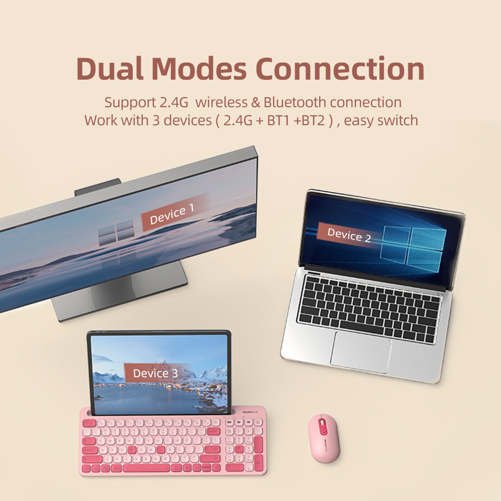 Wholesale 2.4G+Bluetooth Wireless Keyboard and Mouse Combo KM-238W