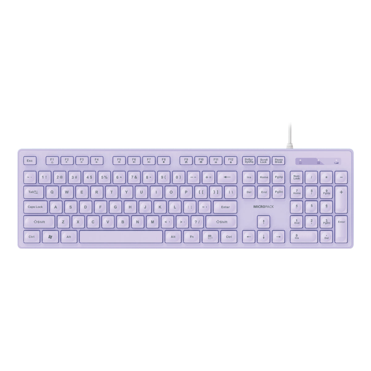 Purple keyboard on a white background