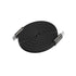 Black braided cable with USB connector on a white background