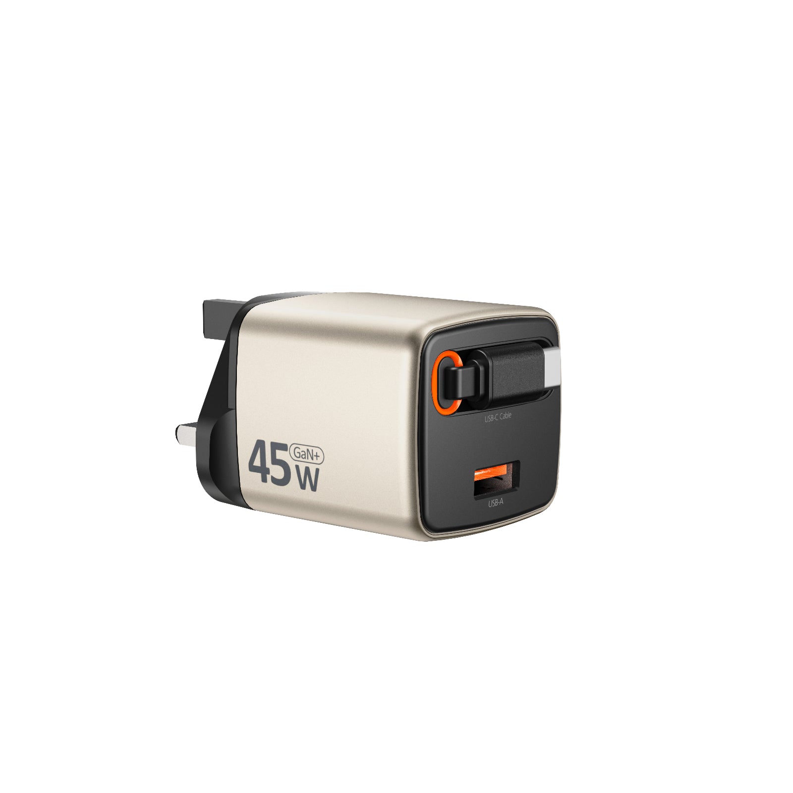 45W power adapter with USB-C port on a white background