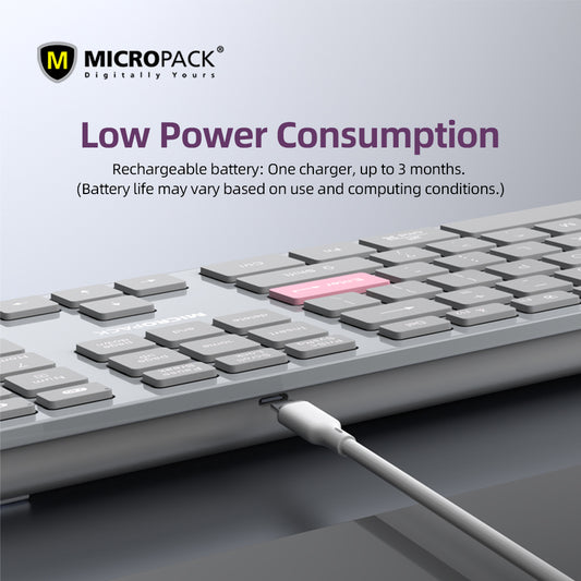 2.4G+Bluetooth Rechargeable Wireless Keyboard K-310W – Micropack