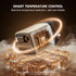 Smart temperature control device with ice cubes on a dark background