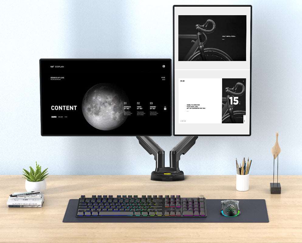 Monitor Diffuser For Multi Display Wholesale Dual Monitor Riser Desktop Dual Screens Flexi-mount DM-02 ...