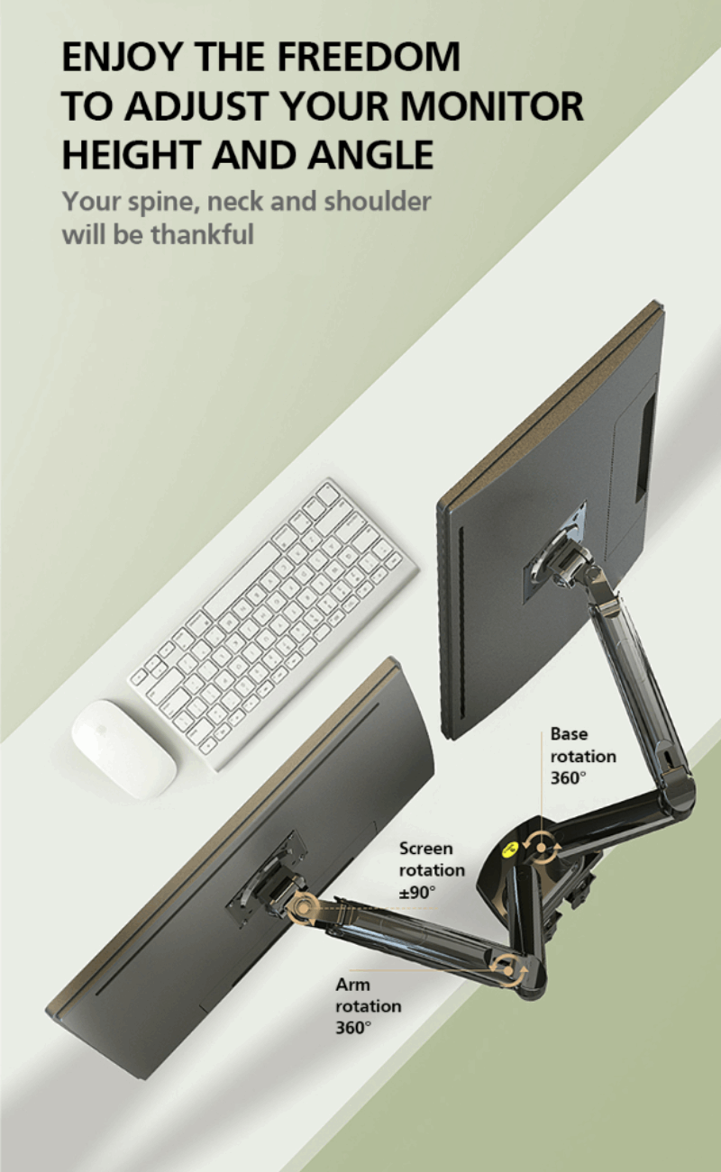 Monitor Diffuser For Multi Display Wholesale Dual Monitor Riser Desktop Dual Screens Flexi-mount DM-02 ...