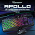 Micropack Apollo 2-in-1 backlit gaming keyboard combo with mouse on a dark background