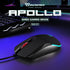 Gaming mouse with 'Apollo' branding on a dark background