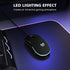 Gaming mouse with LED lighting effect on a dark surface