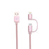 USB-A to Micro USB/Lightning 2-in-1 Charging Cables I-201 ROSE GOLD