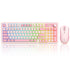 Wireless Keyboard and Mouse Combo Bluetooth/2.4ghz/Wired Rechargeable Light Up KM-270W