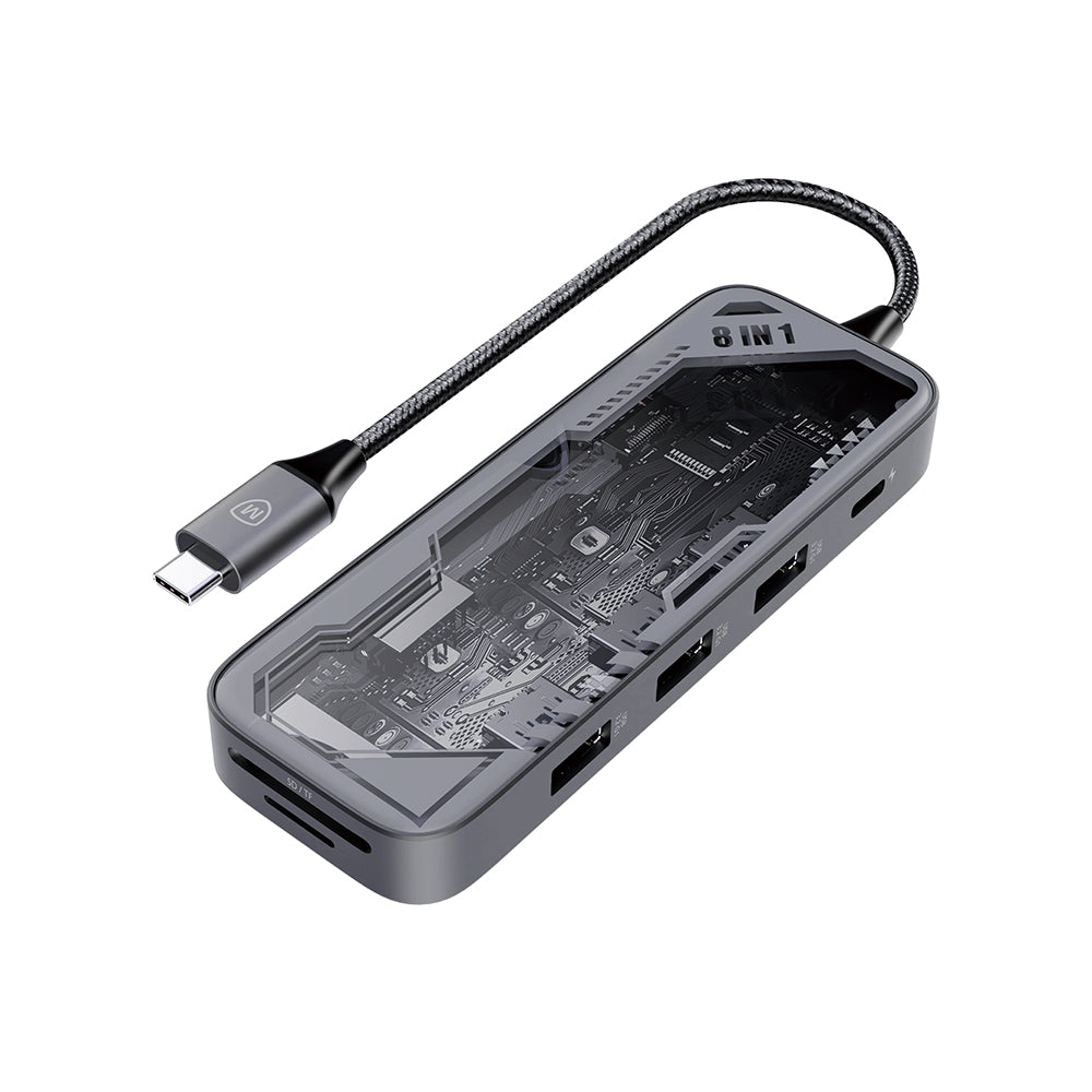 USB C Hub 8 in 1 Multiport Adapter MDC-N8T gray