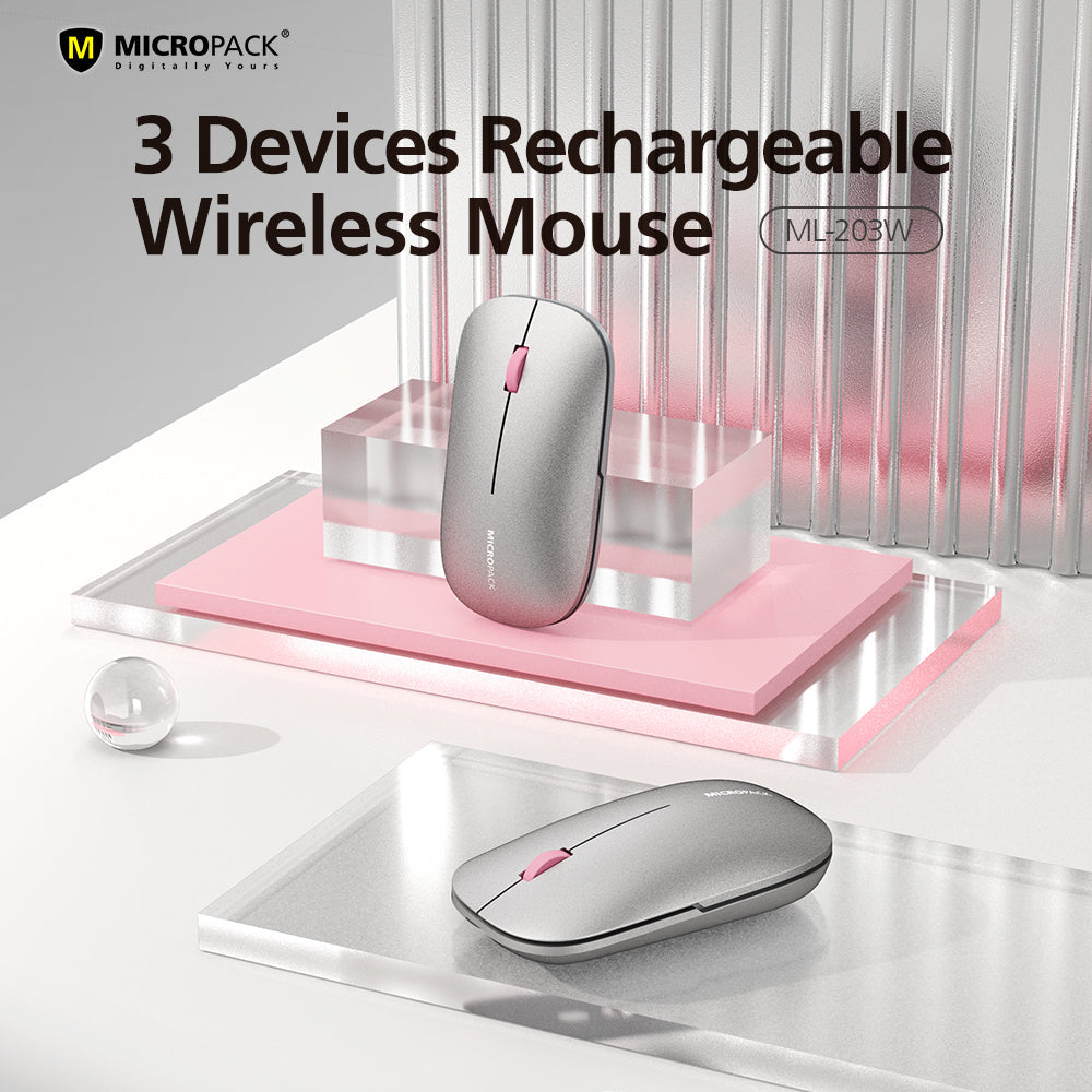 Wholesale Rechargeable 2.4G + Bluetooth Wireless Mouse ML-203W