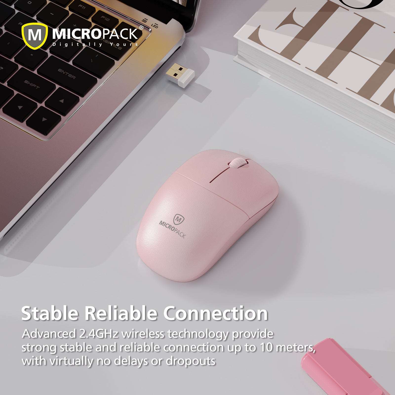 2.4G Wireless Mouse for Computer Laptop MP-712W pink