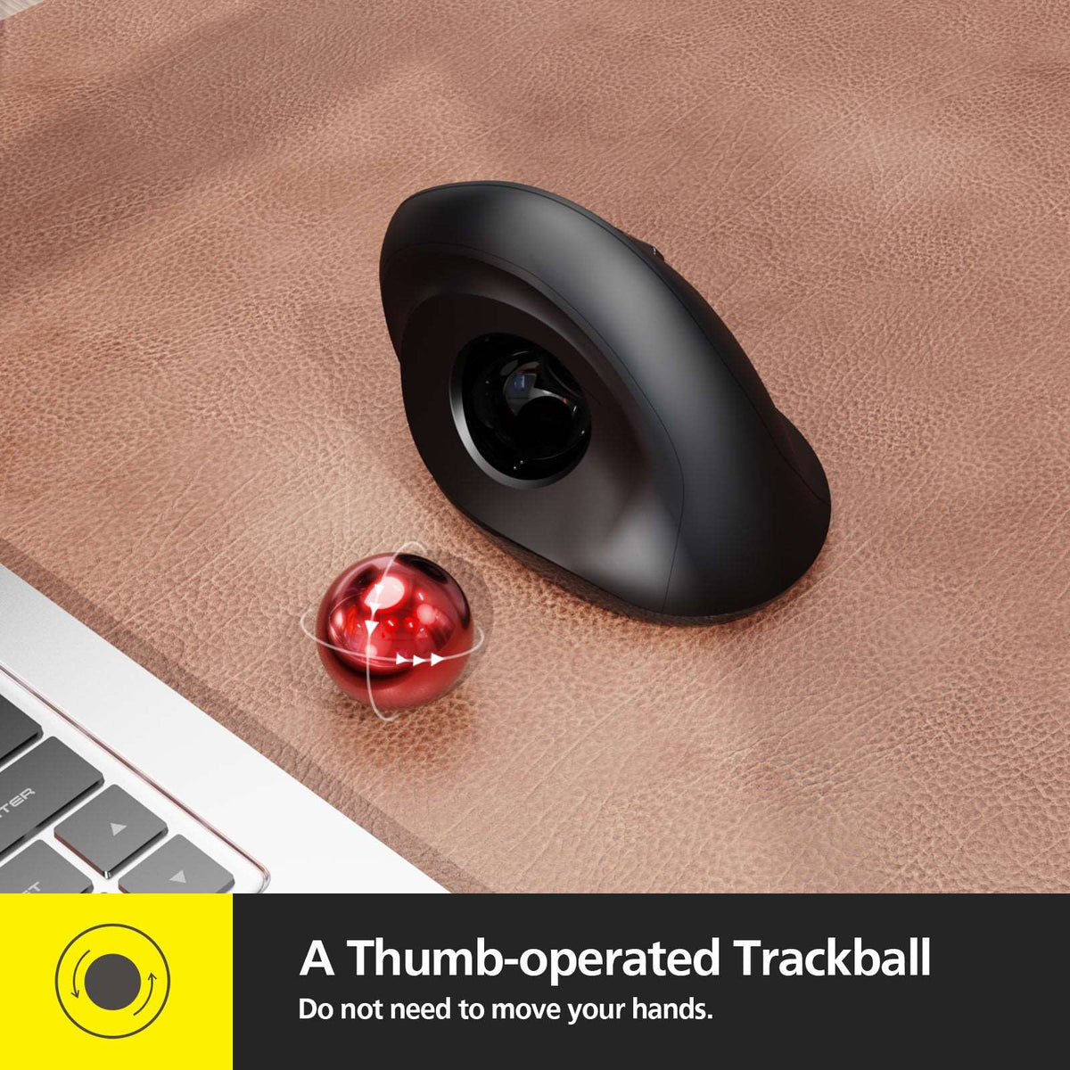 Computer Micro Trackball Ergonomic Vertical 2.4G USB Wireless Trackball Mouse for Computer MP ...