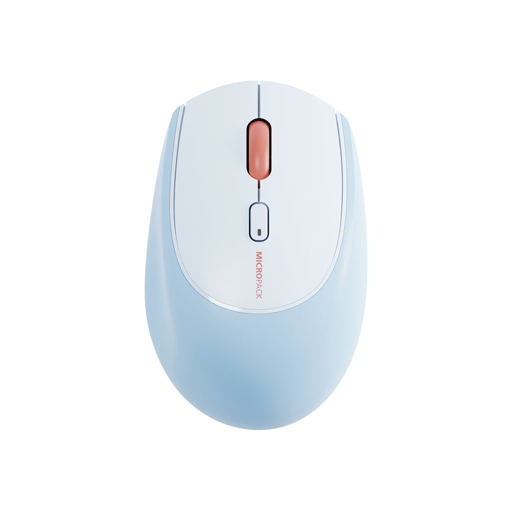 2.4G Bluetooth Dual Mode Soft Silicone Wireless Mouse MS-201W BLUE
