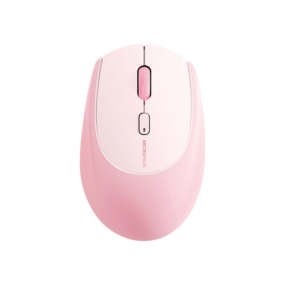 2.4G Bluetooth Dual Mode Soft Silicone Wireless Mouse MS-201W PINK