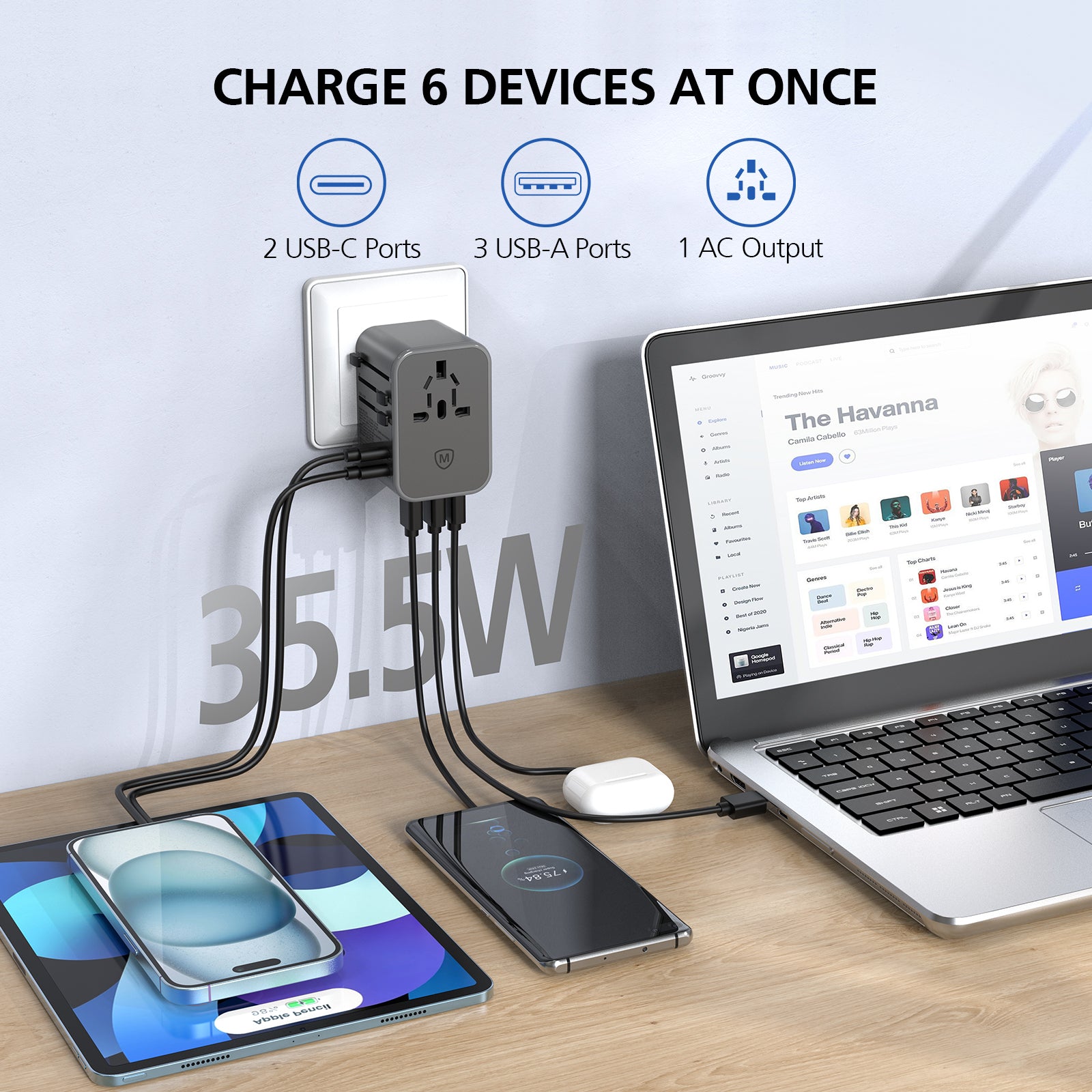 International Universal Travel Adapter Worldwide Fast Charging Plug MTA-535