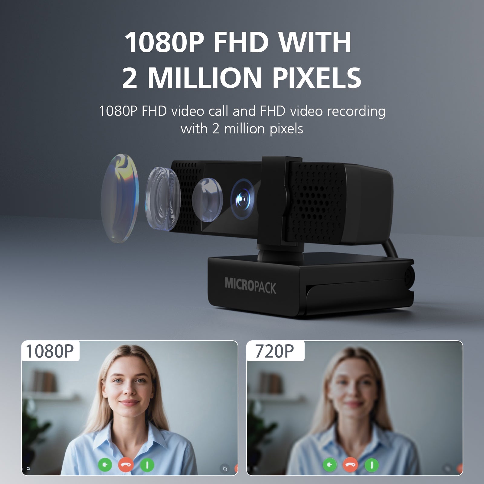 1080P FHD 2 Million Pixels Webcam With Cover MWB-17