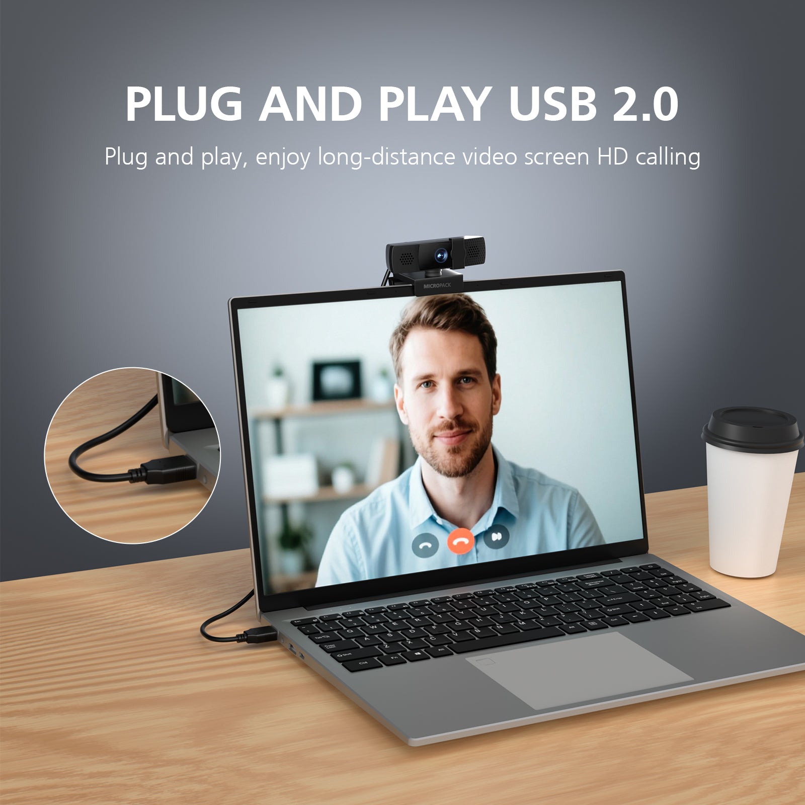 1080P FHD 2 Million Pixels Webcam With Cover MWB-17