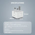 Specification and dimensions graphic for a white USB-C power adapter plug. The image shows the adapter with measurement labels (30.
