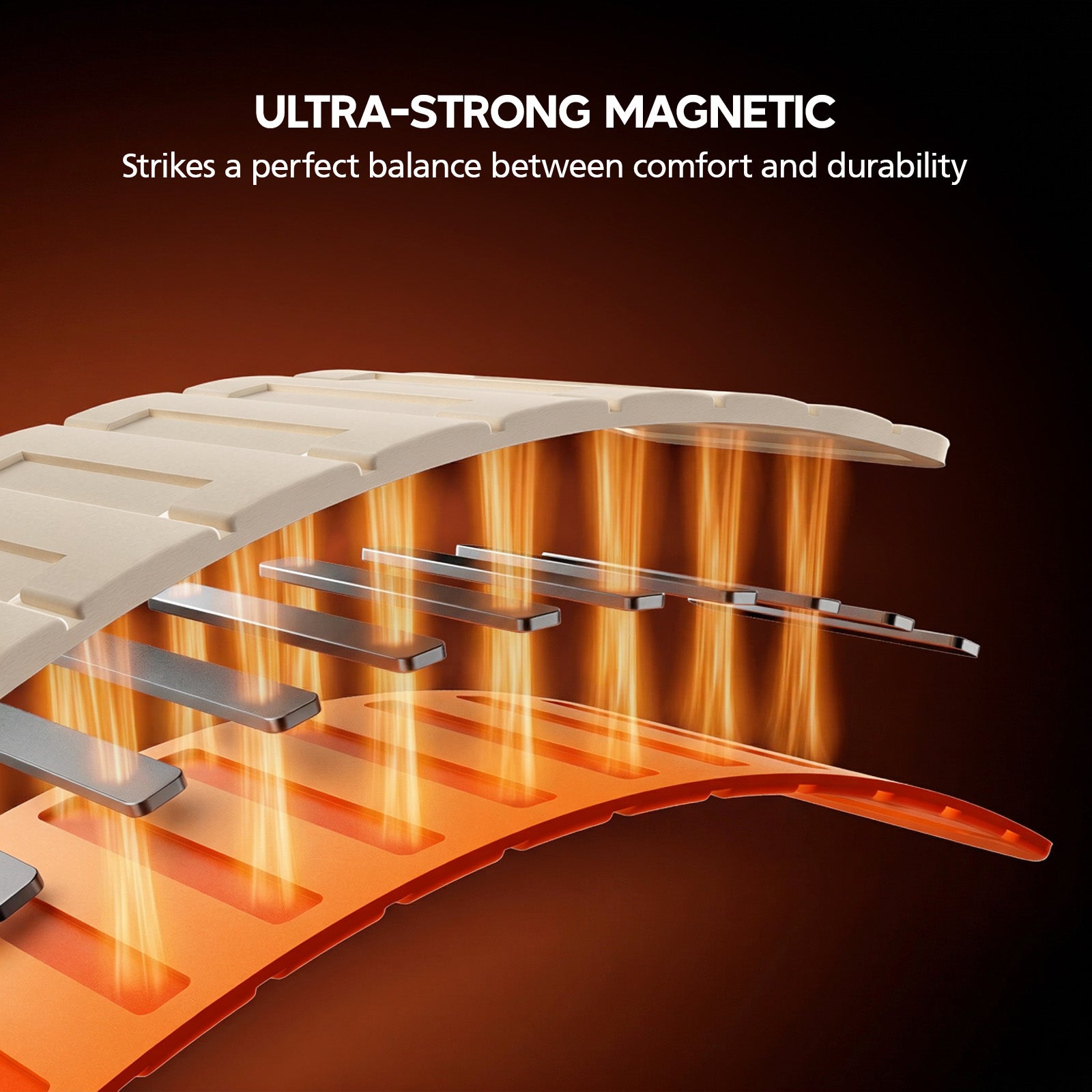 Ultra-strong magnetic component with glowing lines on a dark background