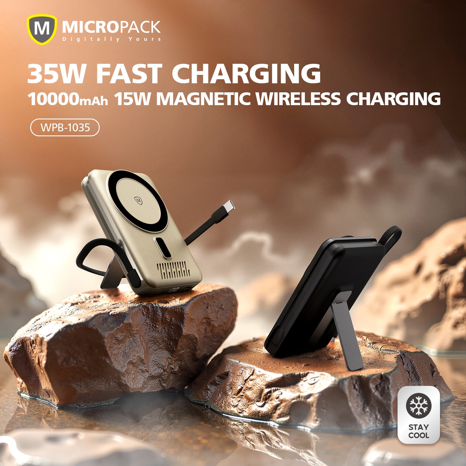 10000mAh 3 In 1 Magnetic Wireless Fast Charging Power Bank WPB-1035