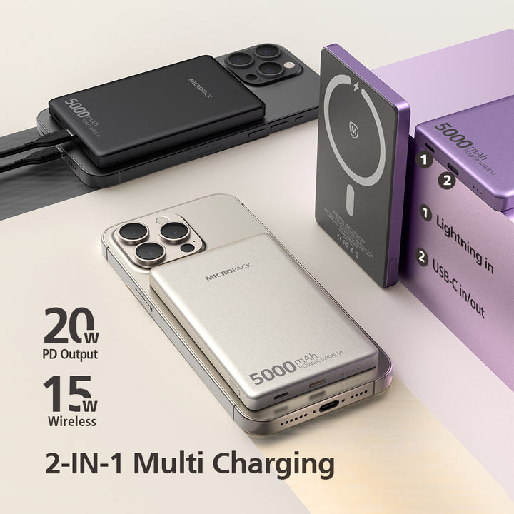 5000mAh Slim Magnetic Wireless Power Bank PD Fast Charging WPB-5S ...