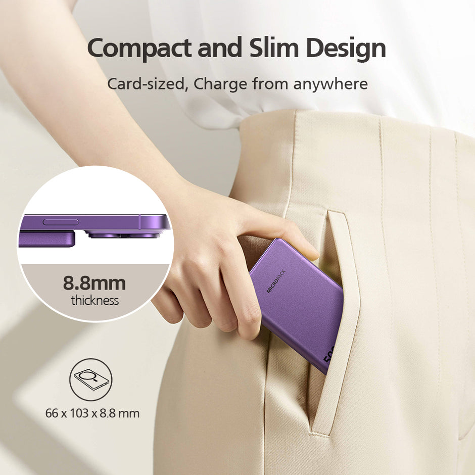 5000mAh Slim Magnetic Wireless Power Bank PD Fast Charging WPB-5S ...