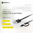 USB-A to Micro USB/Lightning 2-in-1 Charging Cables I-201 BLACK