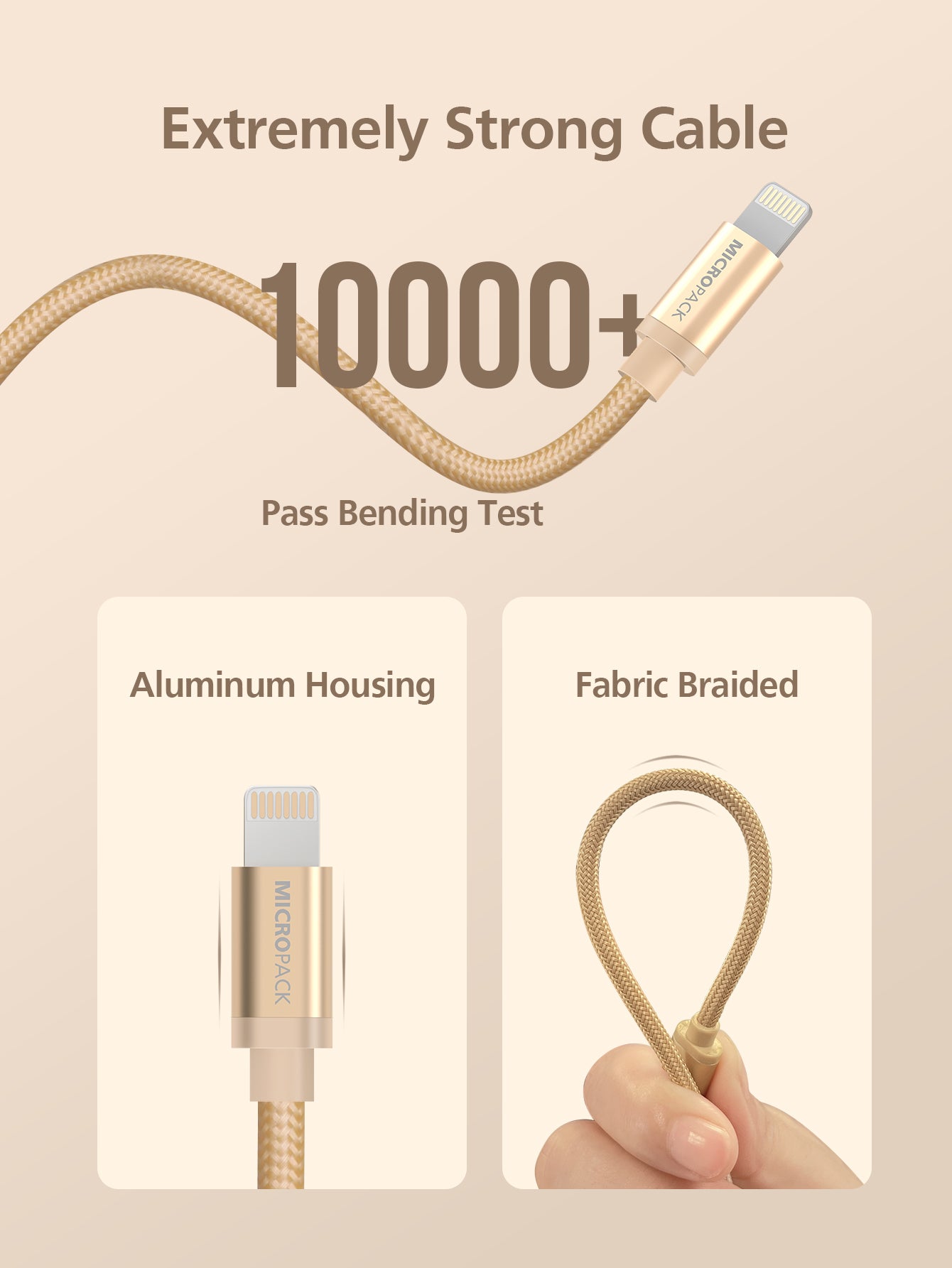 USB A to Lightning Cable I-601 gold