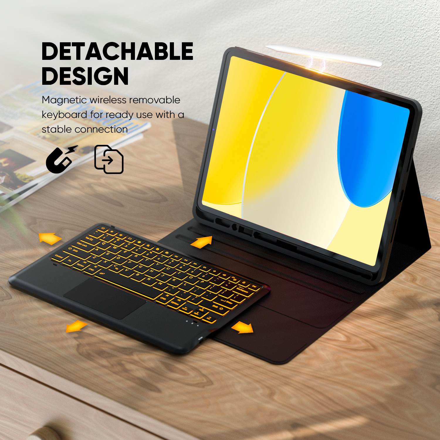 Tablet Case with Bluetooth Wireless Detachable Keyboard Micropack