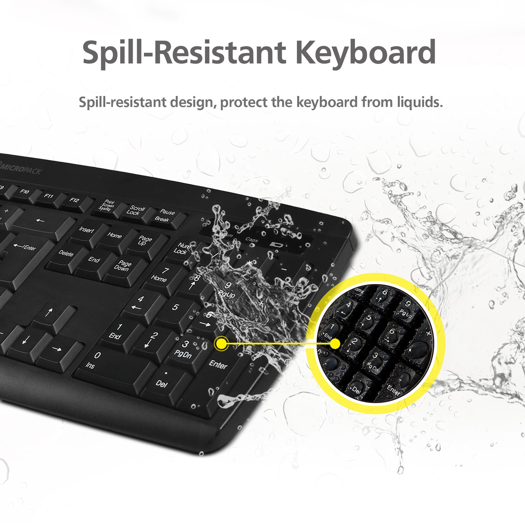 2.4G USB Computer Wireless Keyboard and Mouse Combo Micropack KM-203W