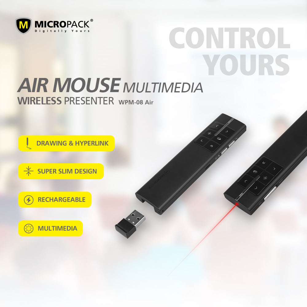 Supply Wireless Presenter Wholesale Presentation Clicker MICROPACK WPM-08 Air