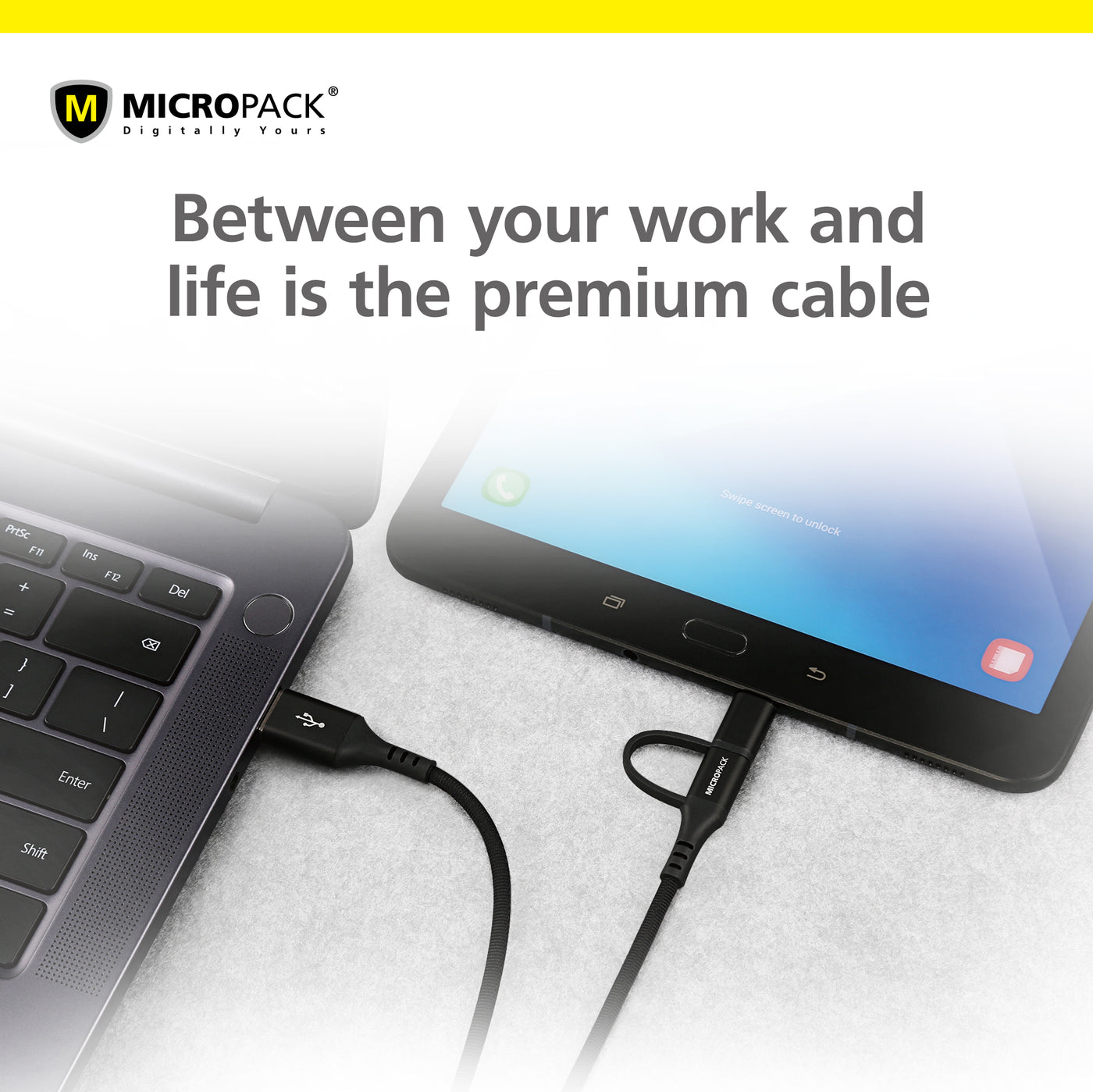 USB A to Micro USB to USB C Dual Port USB Cable MC-AC13 – Micropack