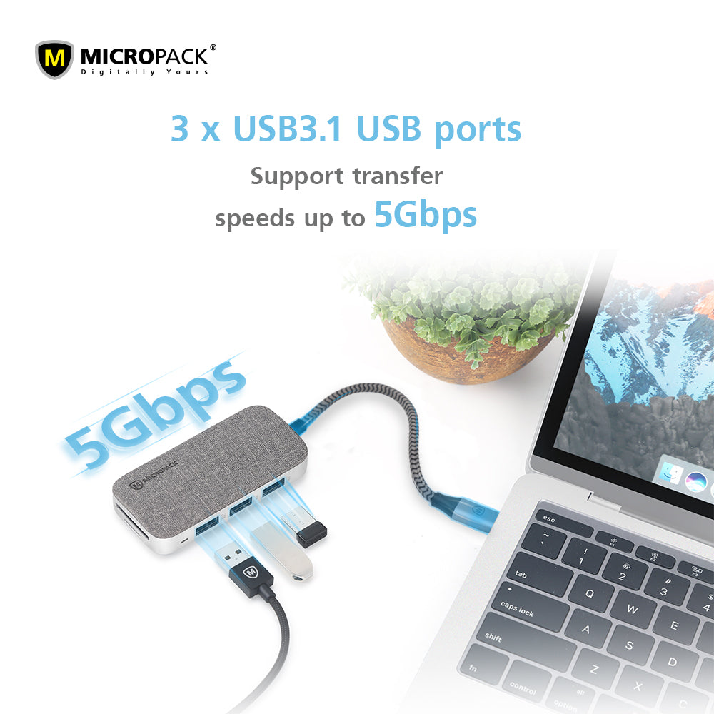 Wholesale USB Multiport USB-C to 8-Ports USB-C Digital AV Multiport Adapter MICROPACK MDC-8