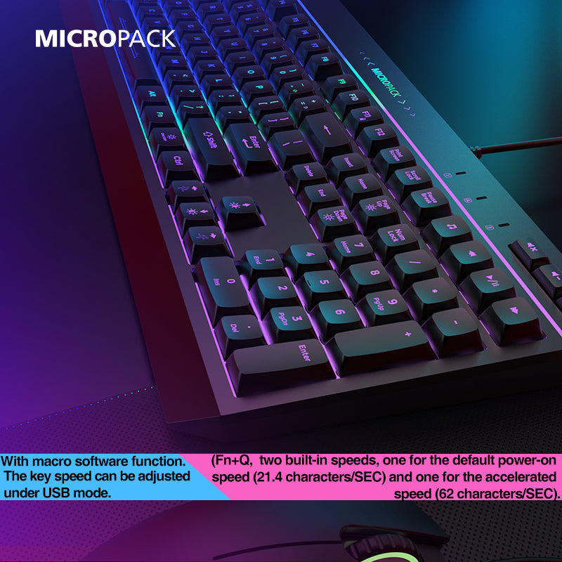 Supply RGB Wired Gaming Keyboard LED Keyboard Wholesale MICROPACK GK-20
