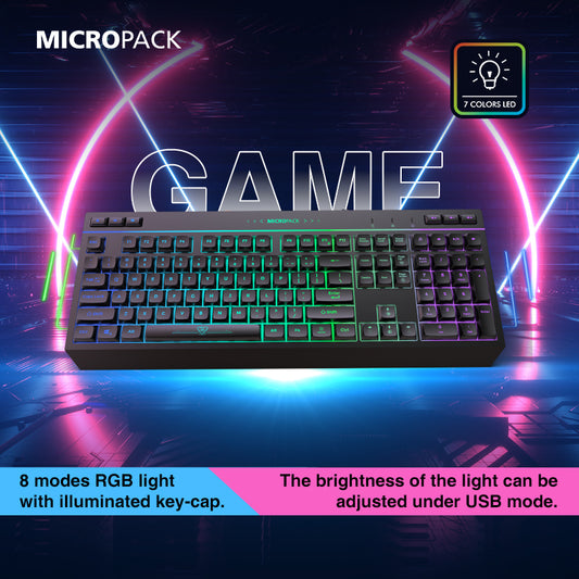 Led Keyboard Bundle Wired Rainbow LED Backlit Gaming Keyboard Micropack GK-20