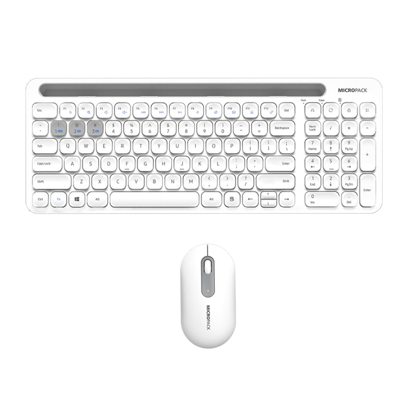 bluetooth Antibacterial Wireless Keyboard and Mouse Combo KM-238W white