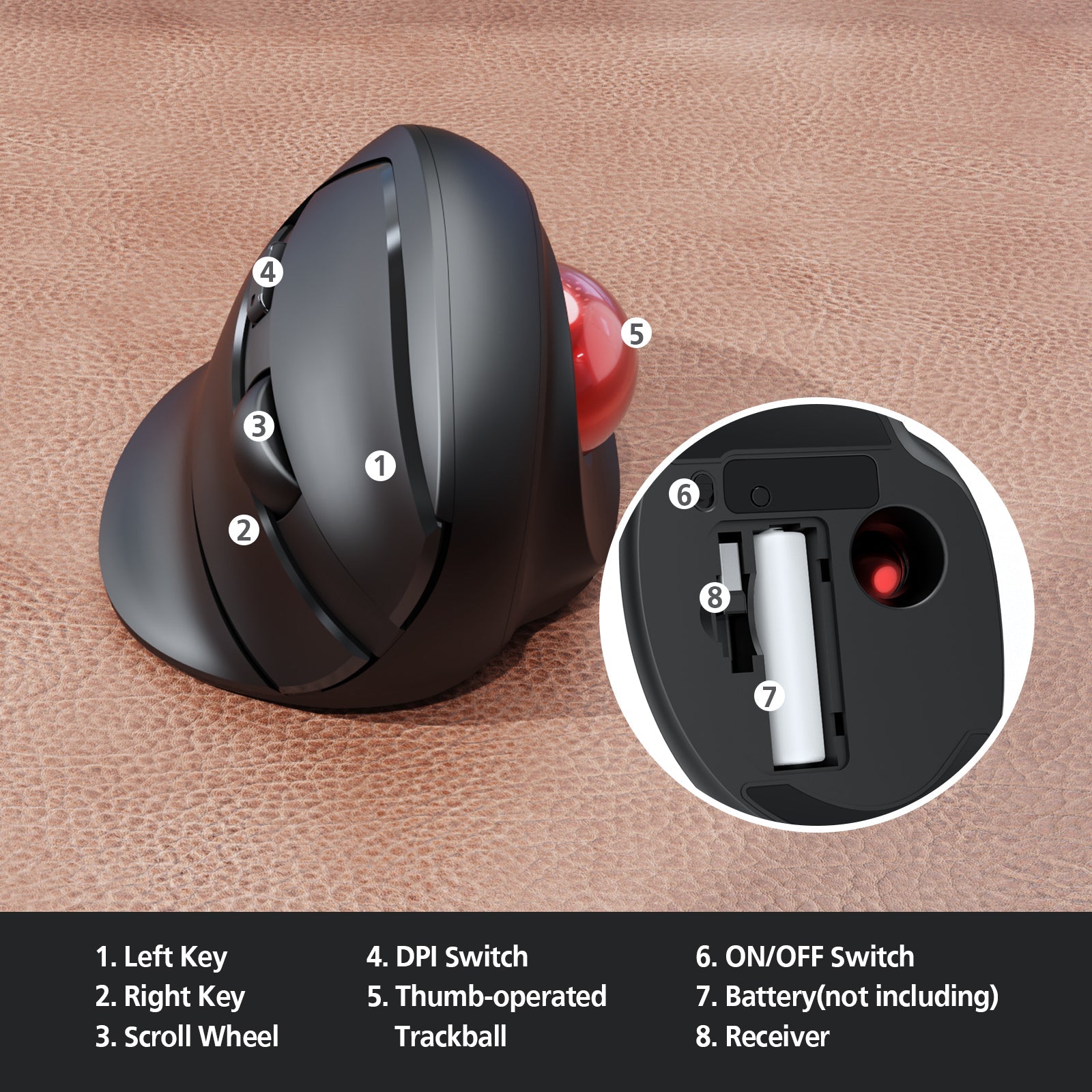 Wholesale Wireless Trackball Mouse Supply Computer Mouse MICROPACK MP-V02W